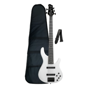 Kit Contrabaixo Tagima Millenium Custom 5c Ativo Branco Capa e Correia
