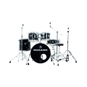 Bateria Acústica Nagano 22” Garage Fusion Preta Com Ferragens