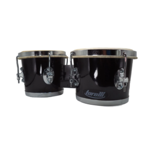 Bongo Torelli 7x8 Madeira Aro Aço Cromado Pele Animal Preto