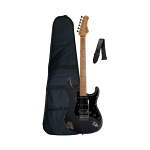 Kit Guitarra Tagima TGA-580 BK Preta Stratocaster Antique Series Com Capa e Correia