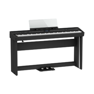 Piano Digital Roland FP-90X BK Kit Com Estante e Pedal Triplo